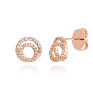 ZIRCONIA LOOP EARRING + ROSÉ GOLD PLATED